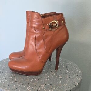 Michael Kors Brown Leather Heeled Boots